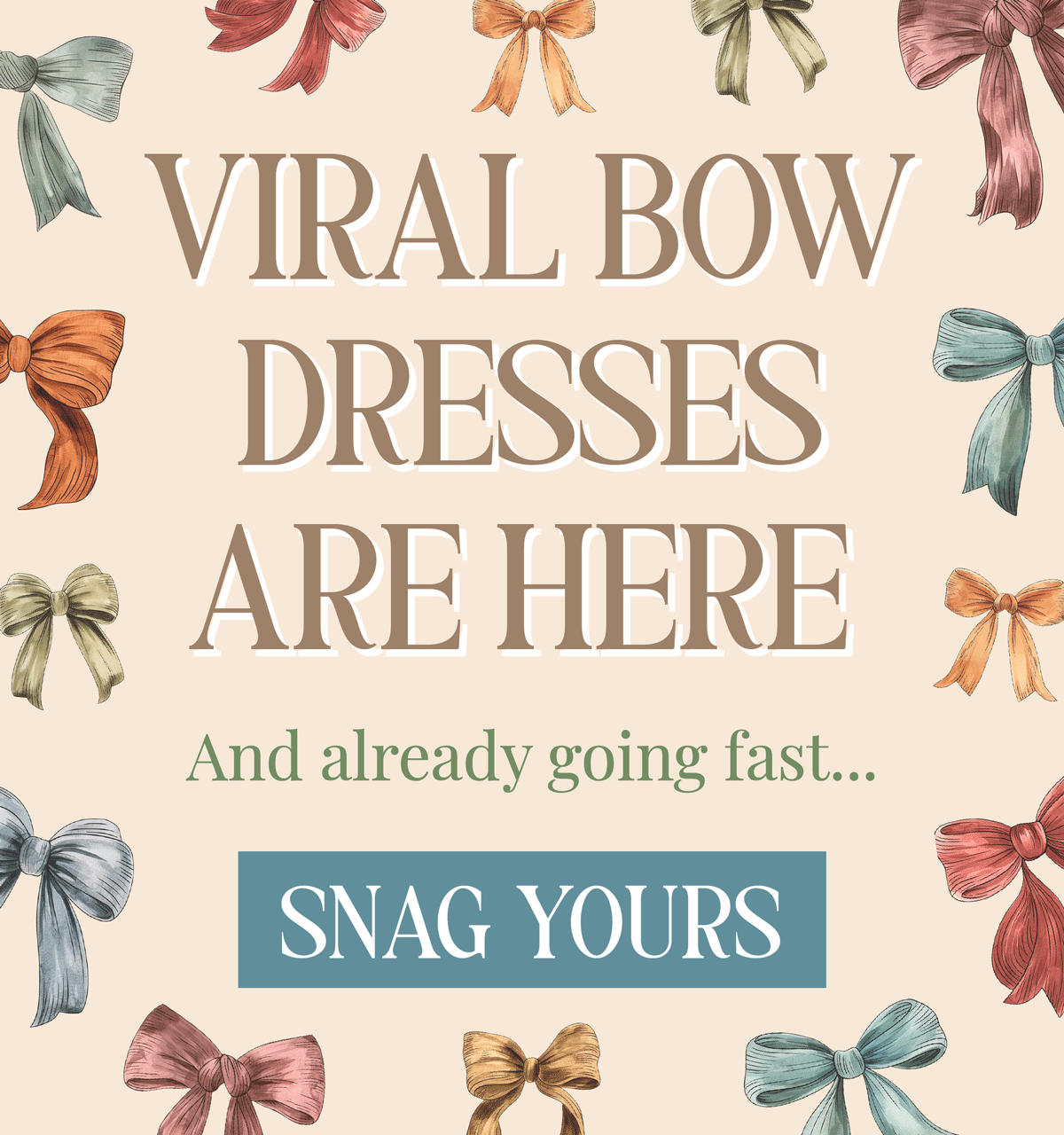Viral bow dresses are here, and already going fast. Snag yours now!