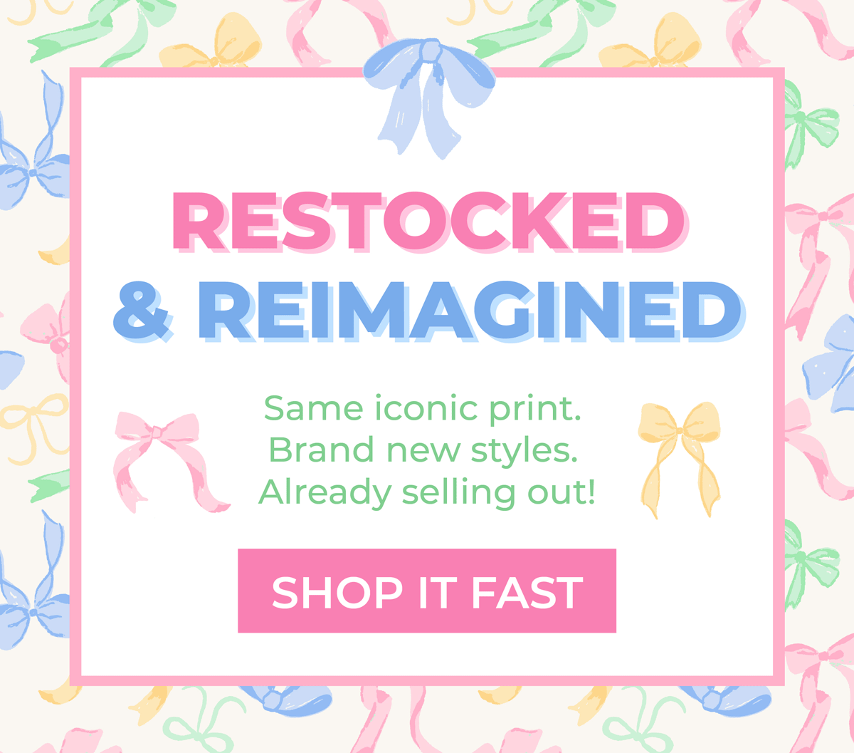 Restocked & Reimagined! Same iconic print, brand new styles, already selling out! Shop it fast!