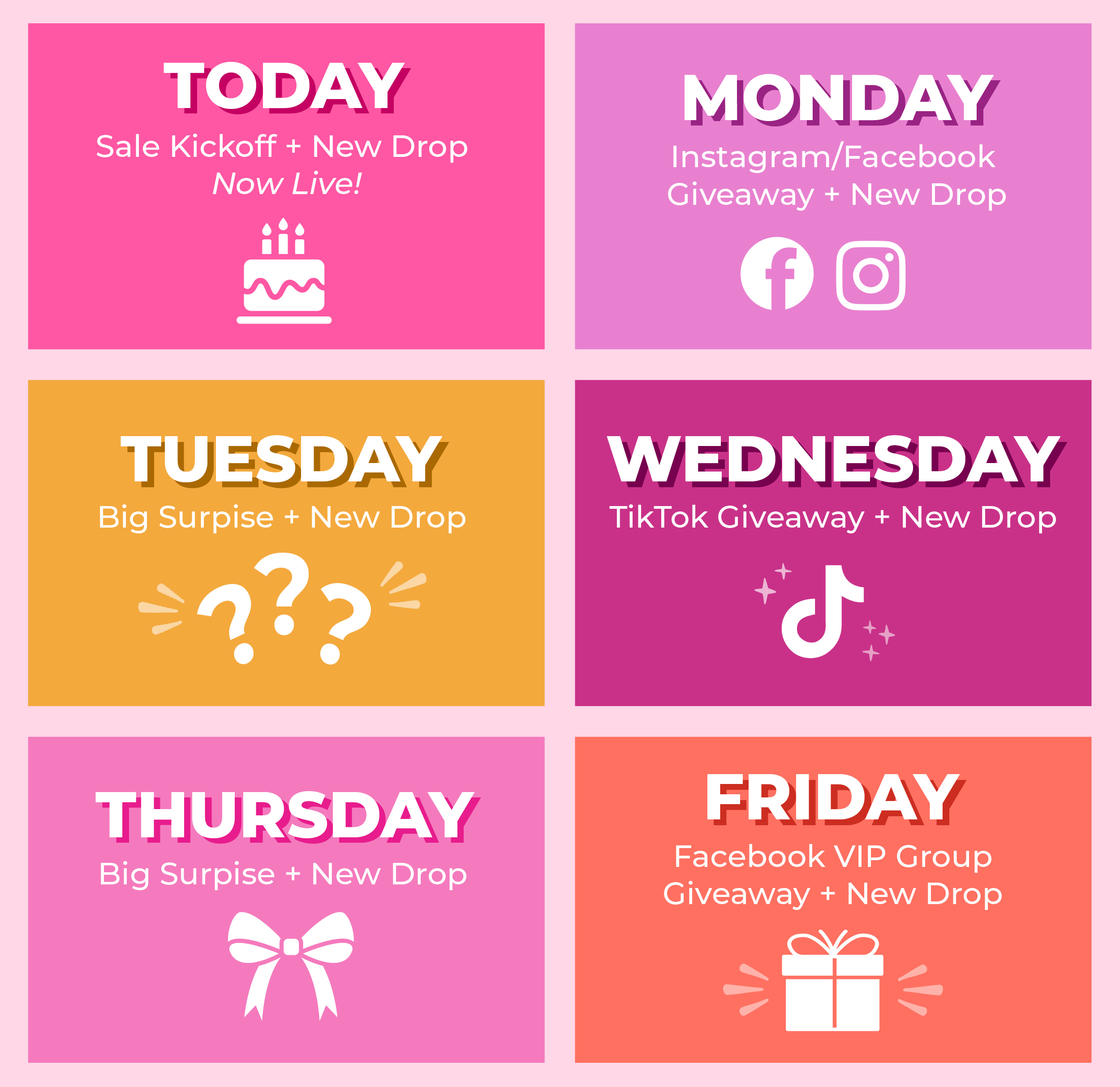 Birthday Weekly Schedule