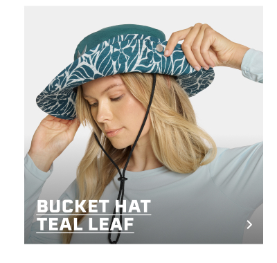 Bucket Hat Teal Leaf