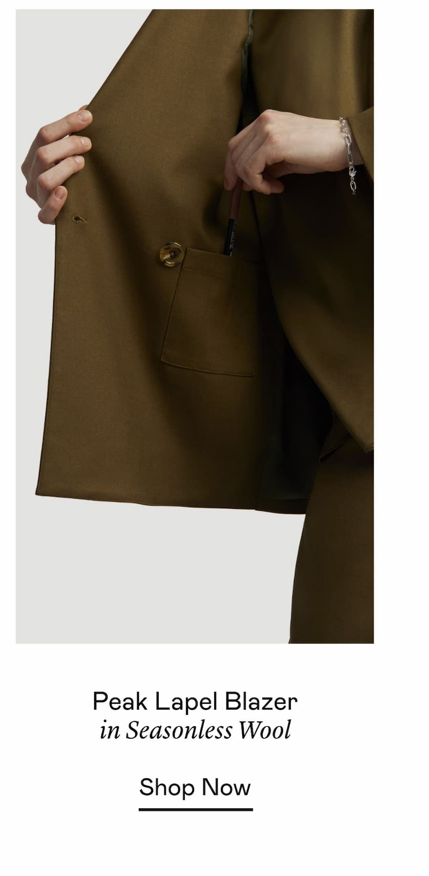 Peak Lapel Blazer in Seasonless Wool