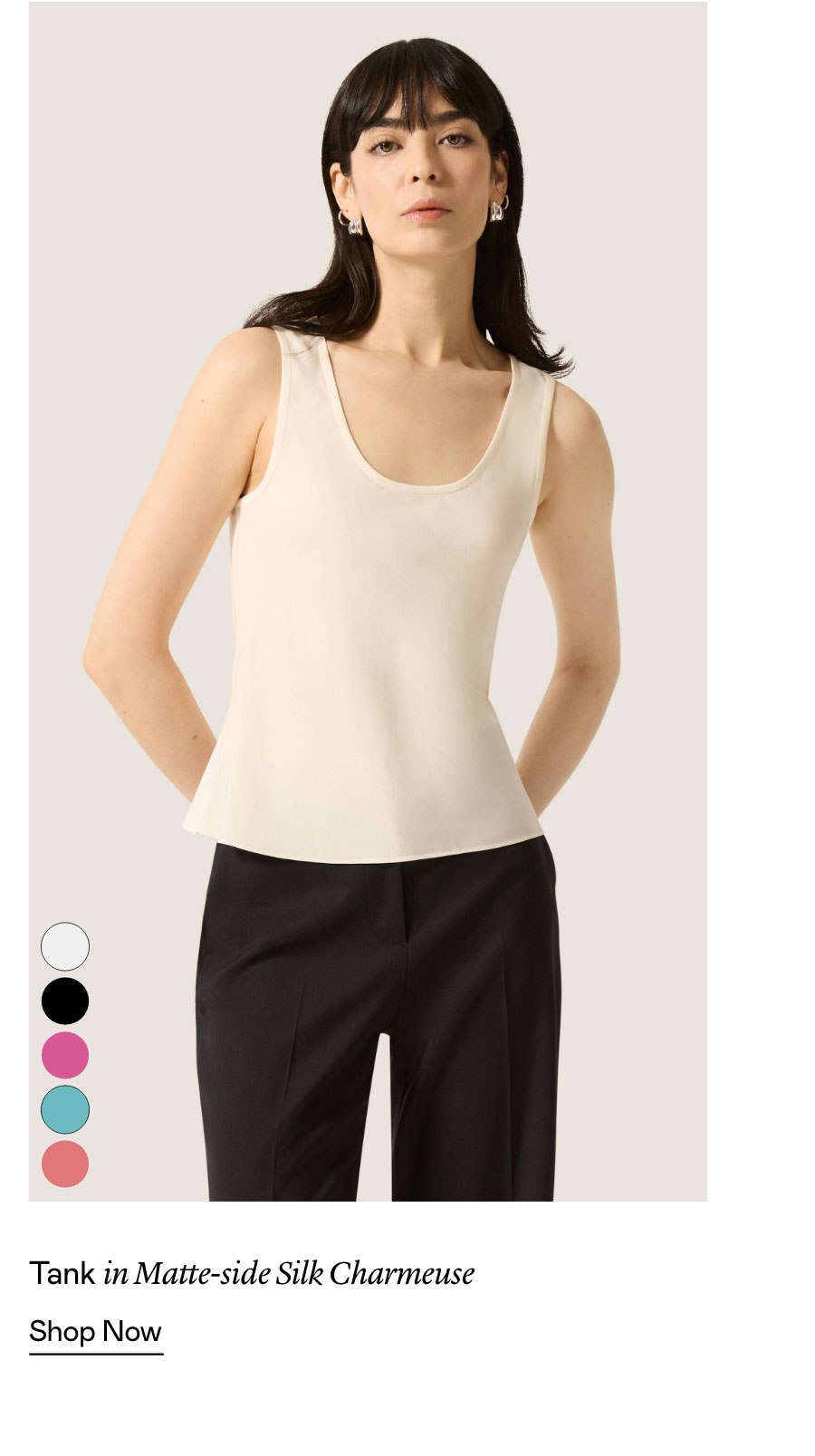 Tank in Matte-side Silk Charmeuse