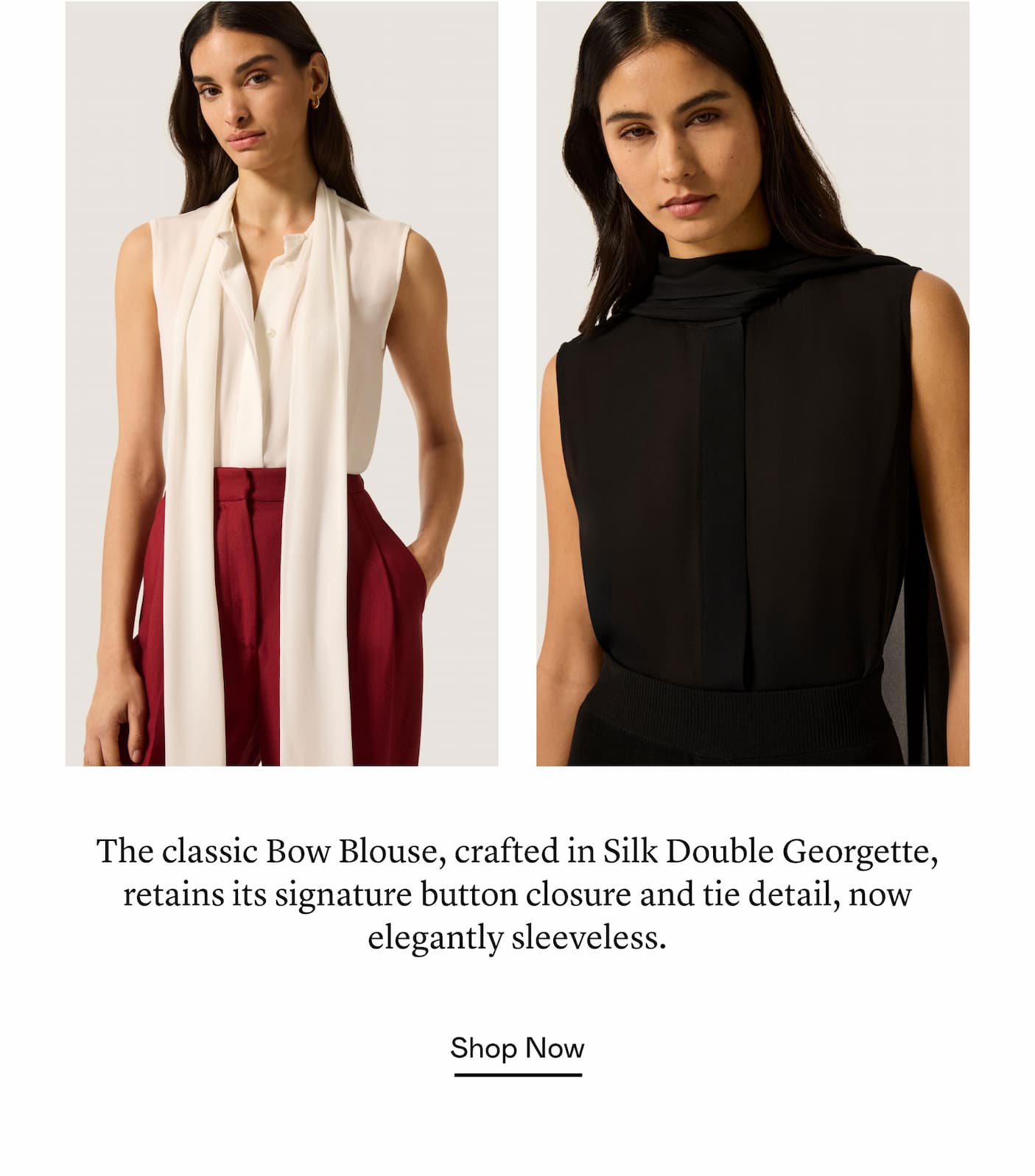 Sleeveless Bow Blouse 