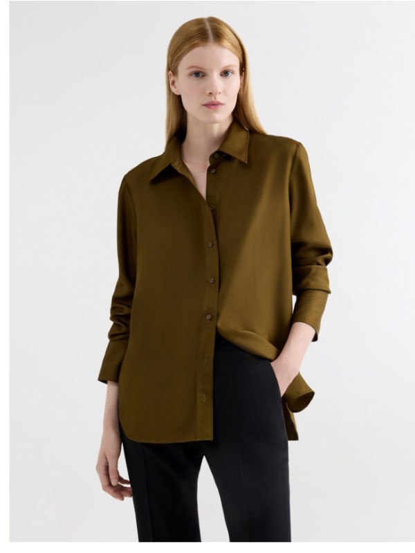 Slim Blouse in Silk Twill