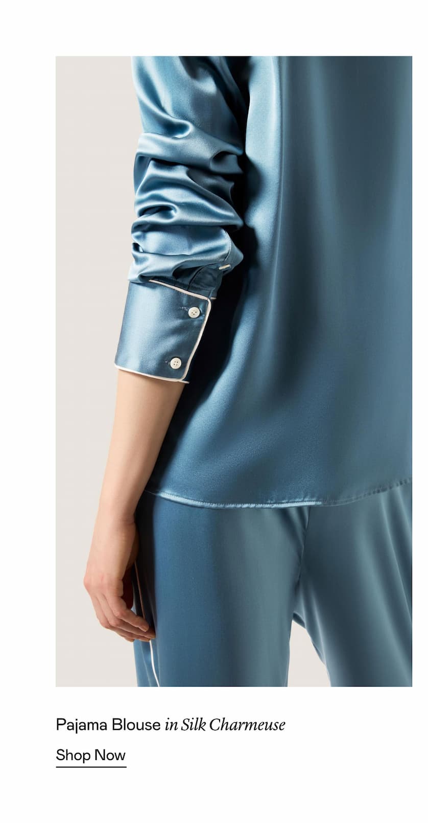 Pajama Blouse in Silk Charmeuse