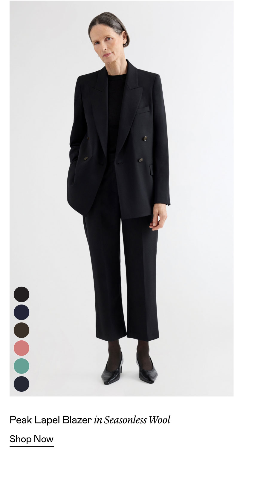 Peak Lapel Blazer in Seasonless Wool