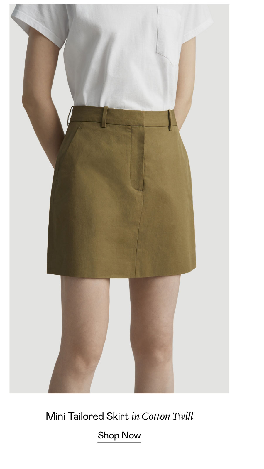 Mini Tailored Skirt in Cotton Twill