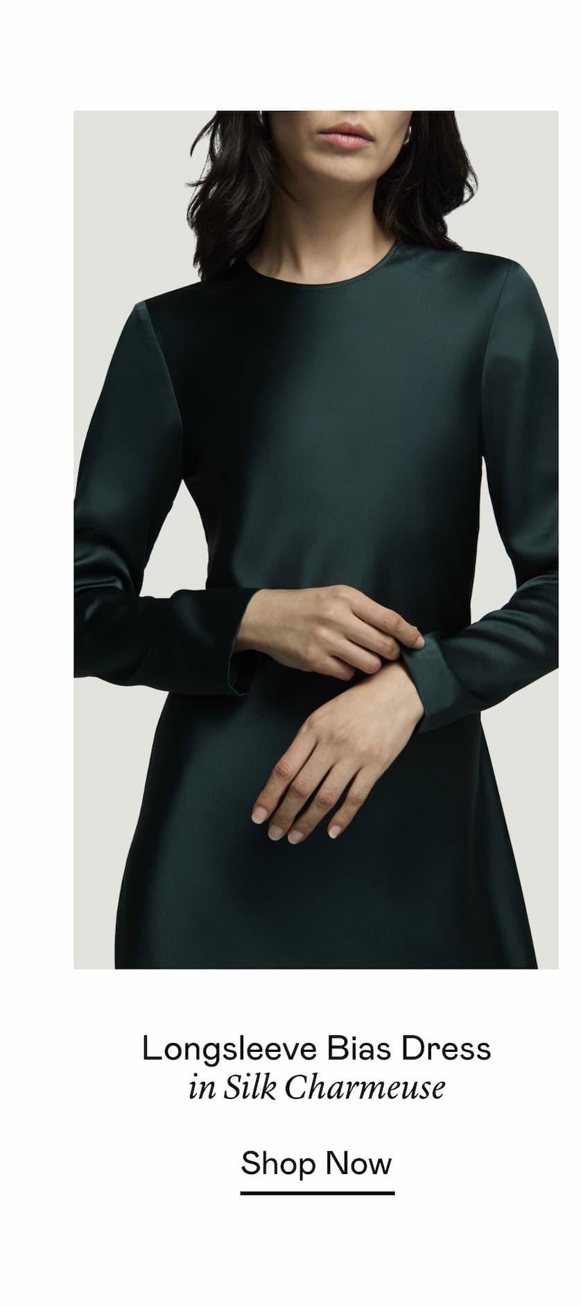 Longsleeve Bias Dress in Silk Charmeuse Longsleeve Bias Dress in Silk Charmeuse