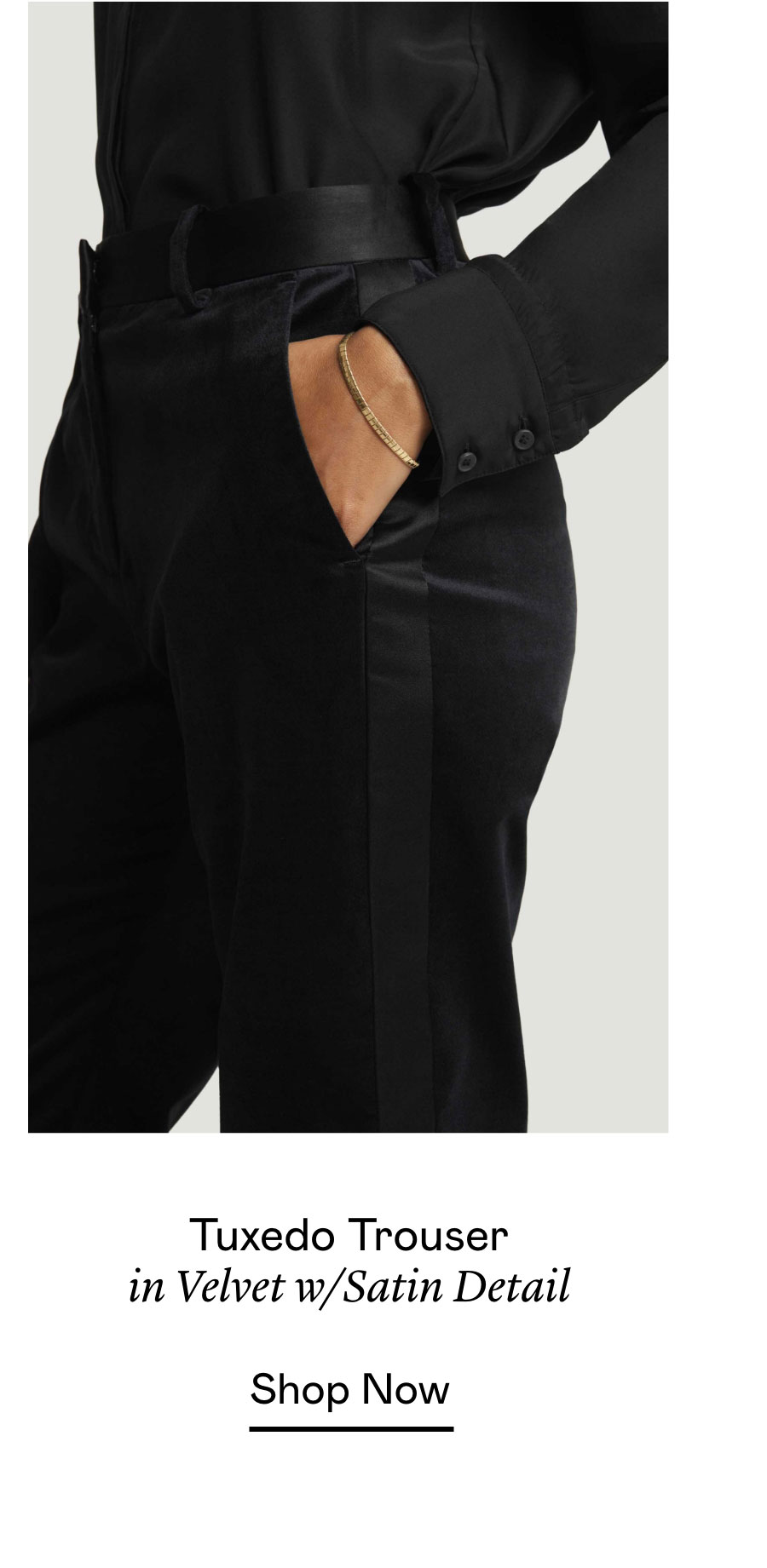 Tuxedo Trouser in Velvet w/Satin Detail Tuxedo Trouser in Velvet w/Satin Detail