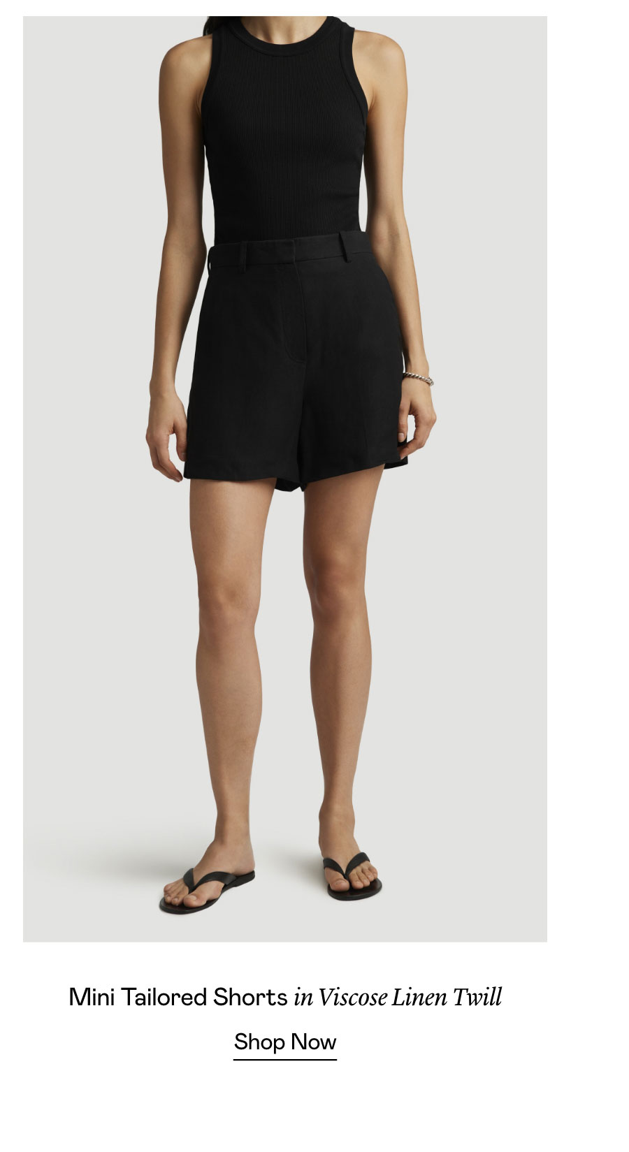 Mini Tailored Shorts in Viscose Linen Twill