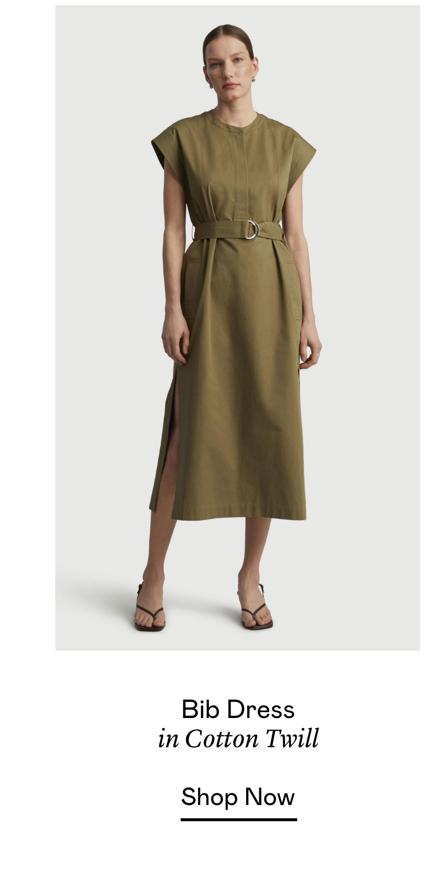Bib Dress in Cotton Twill