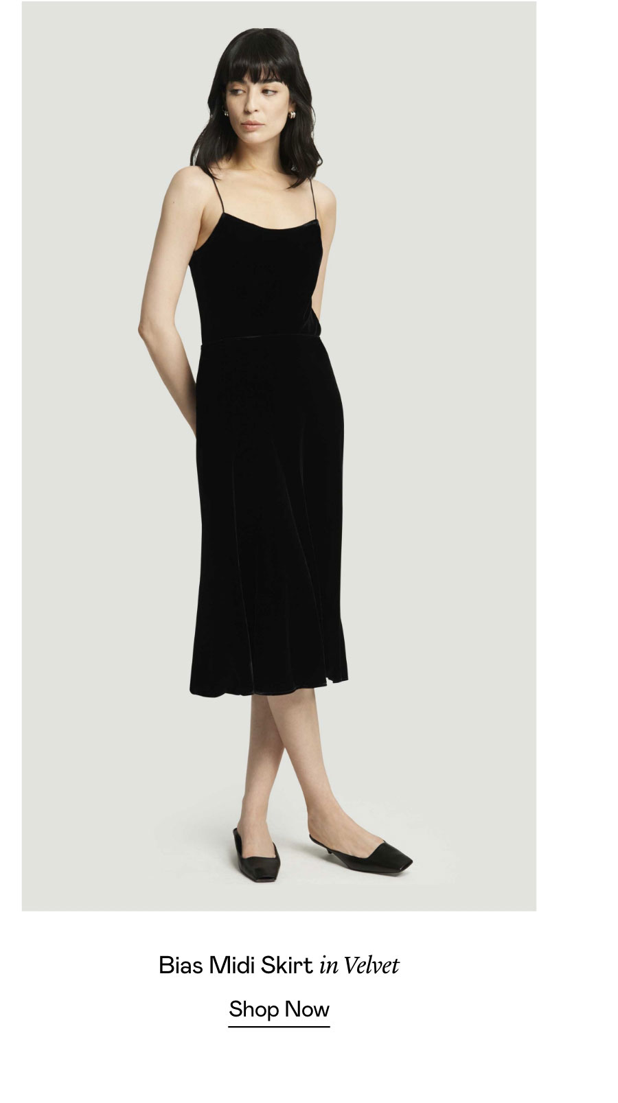 Bias Midi Skirt in Velvet