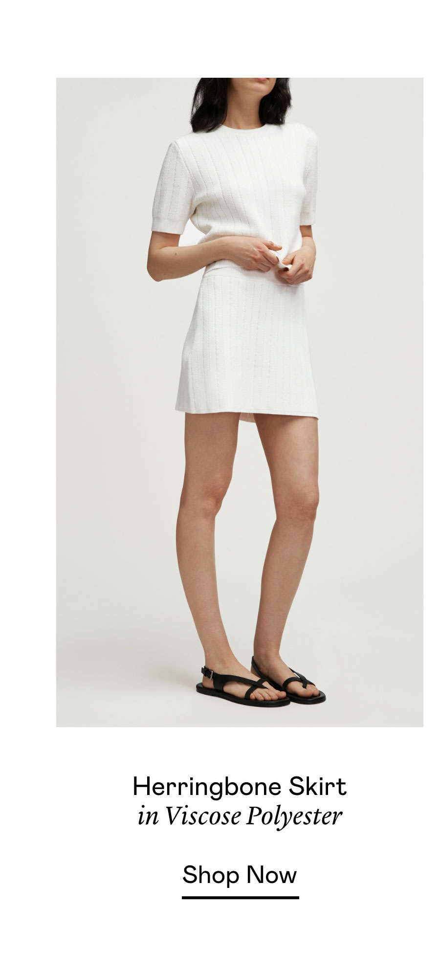 Herringbone Skirt in Viscose Polyester