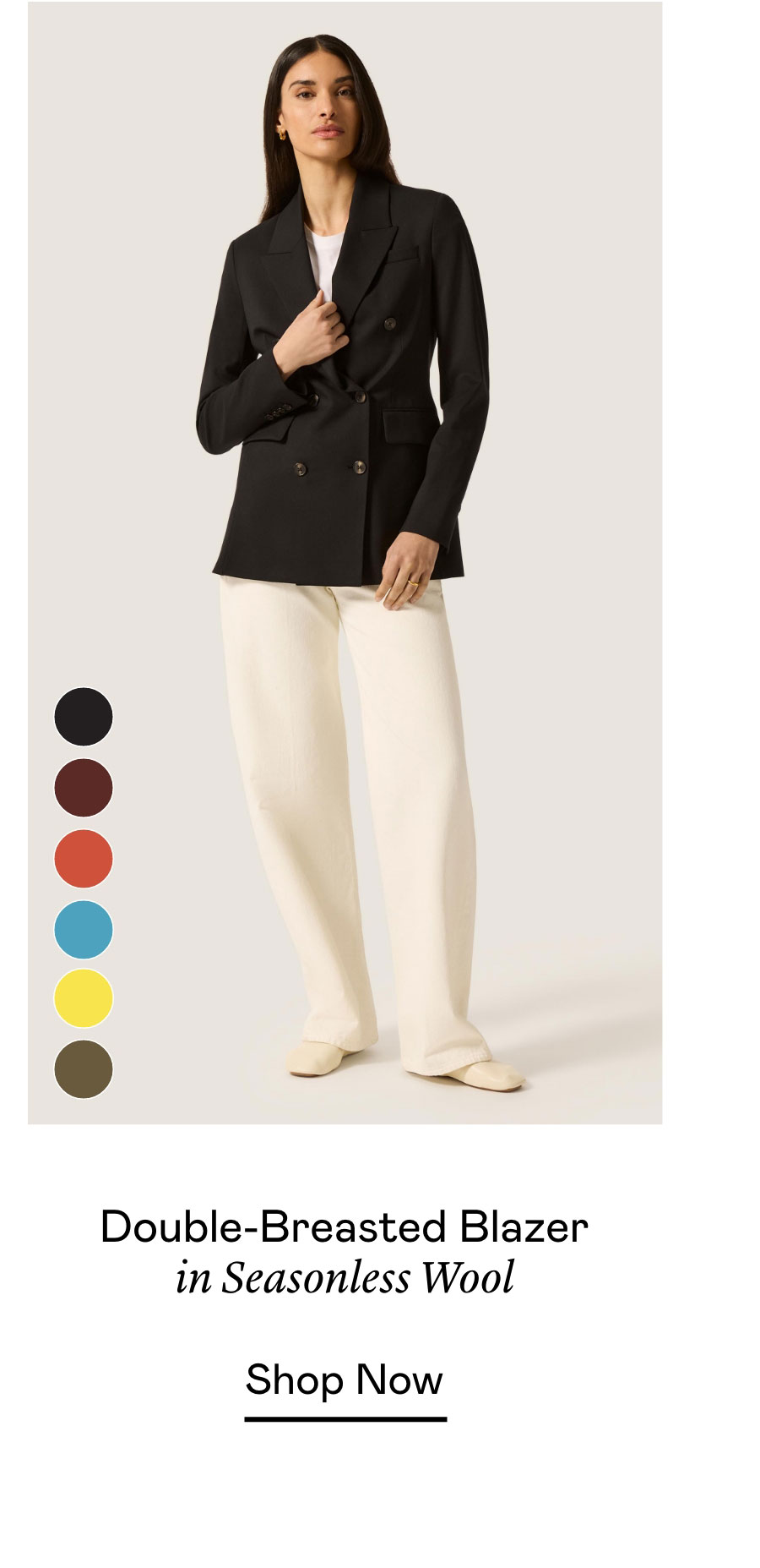 Double-Breasted Blazer in Seasonless Wool