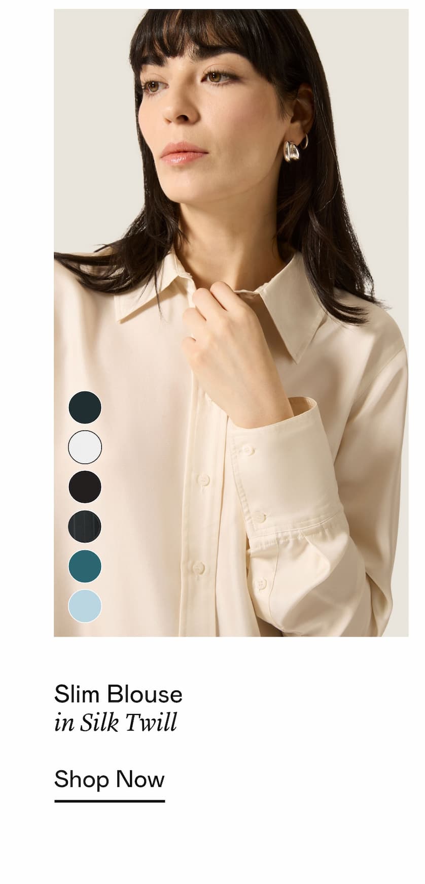 Slim Blouse in Silk Twill Slim Blouse in Silk Twill