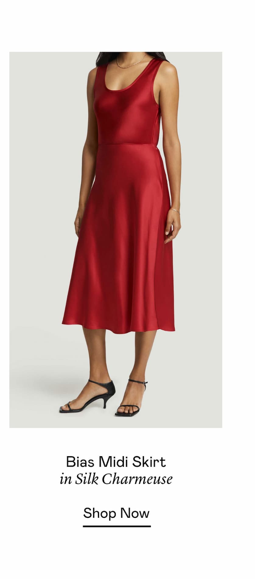 Bias Midi Skirt in Silk Charmeuse Bias Midi Skirt in Silk Charmeuse