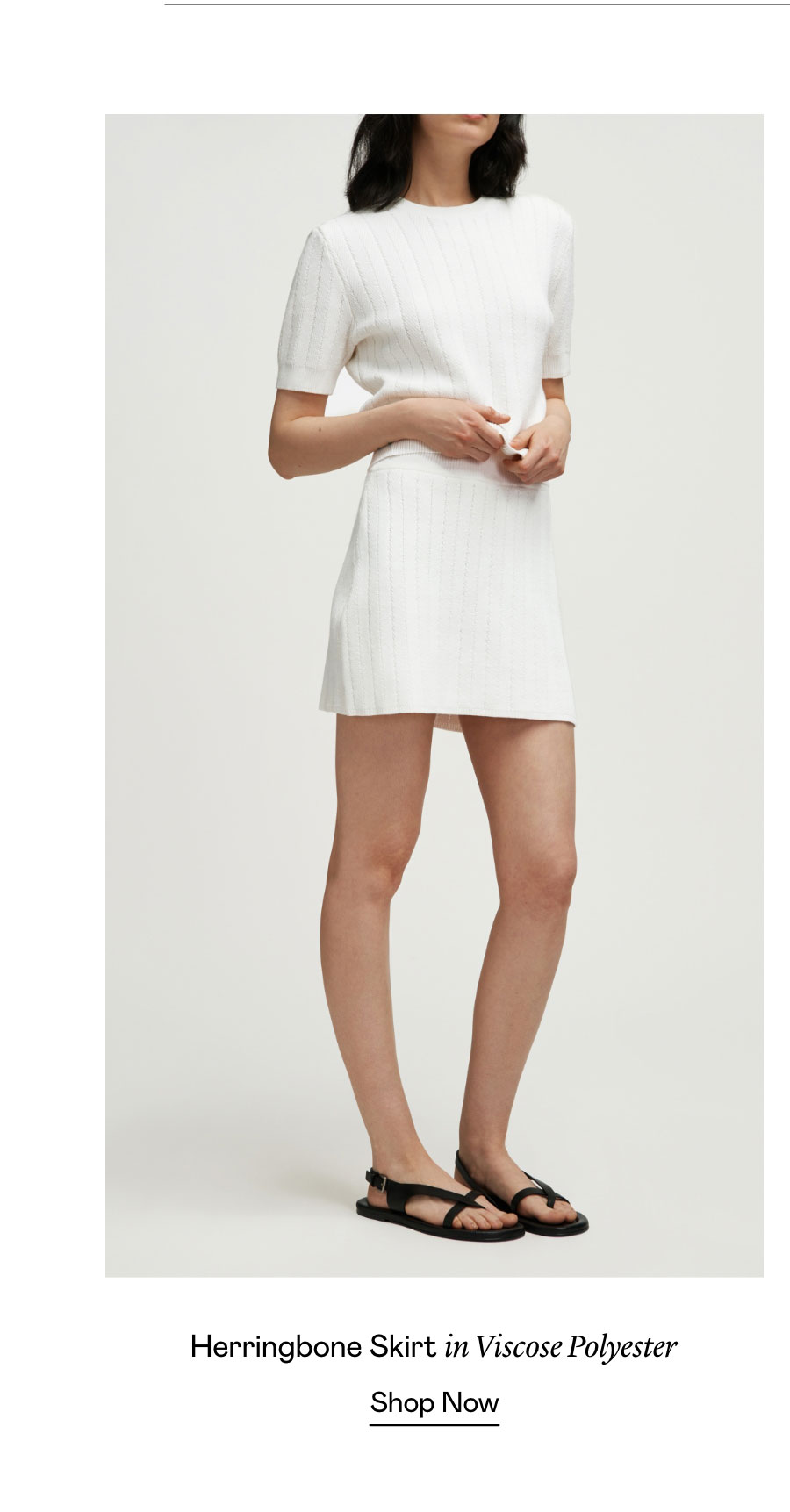 Herringbone Skirt in Viscose Polyester