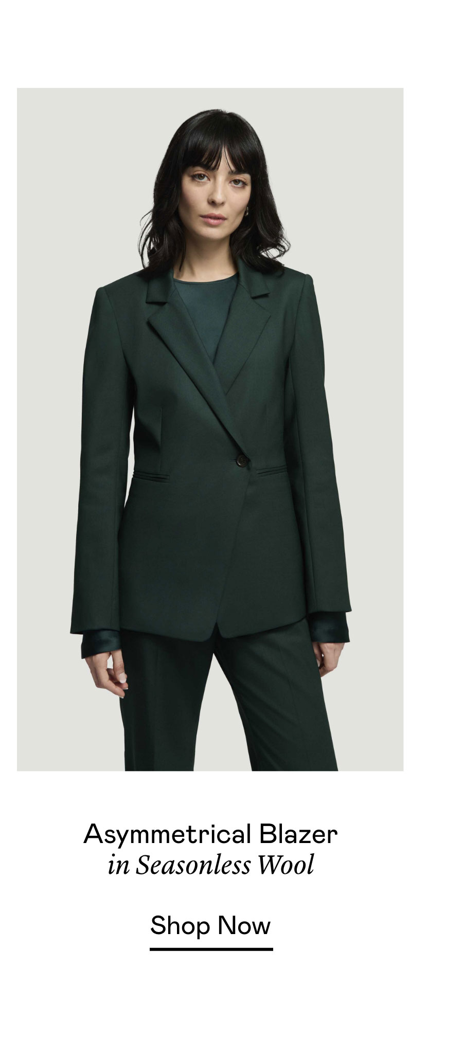 Asymmetrical Blazer in Seasonless Wool Asymmetrical Blazer in Seasonless Wool