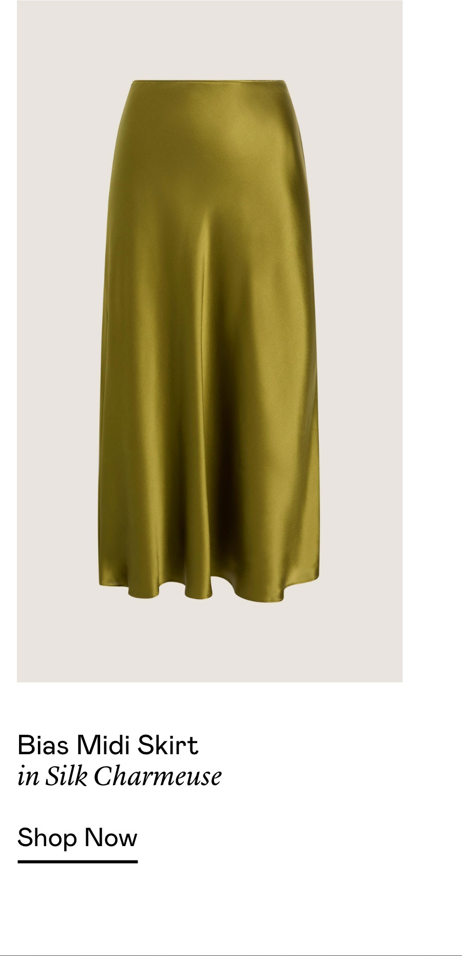 Bias Midi Skirt in Silk Charmeuse