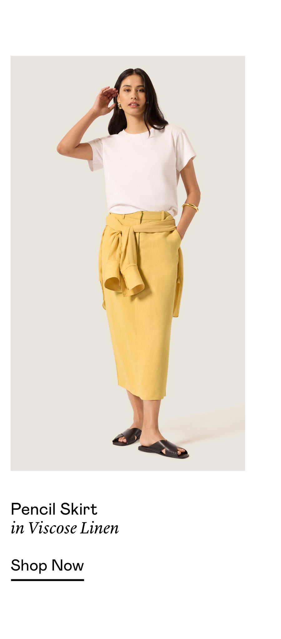 Pencil Skirt in Viscose Linen