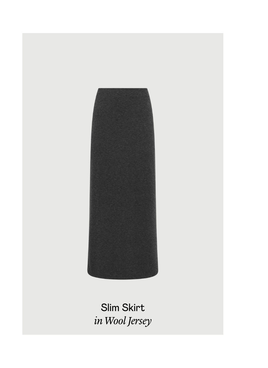 Slim Skirt in Wool Jersey Slim Skirt in Wool Jersey