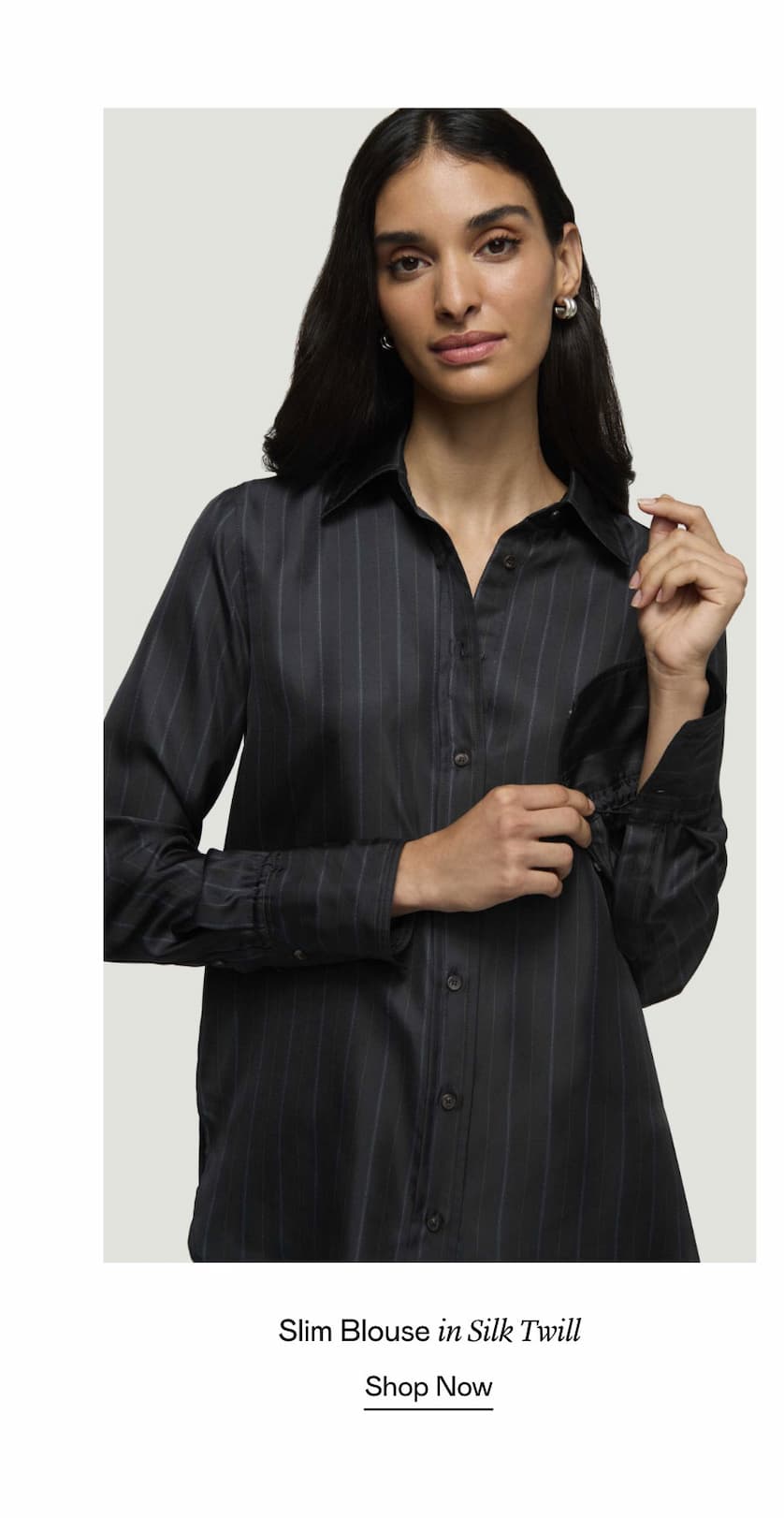 Slim Blouse in Silk Twill Slim Blouse in Silk Twill