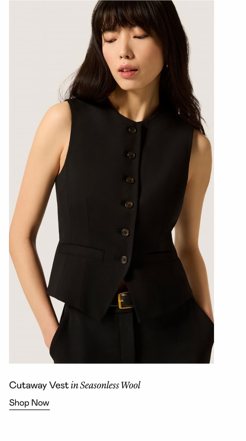 Cutaway Vest in Seasonless Wool