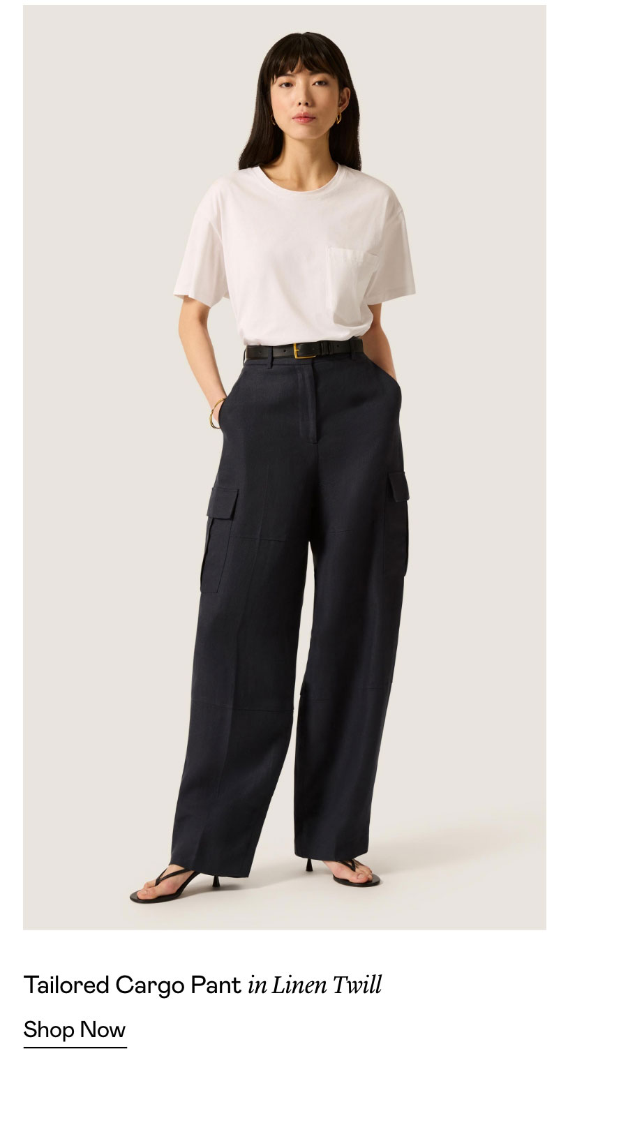 Tailored Cargo Pant in Linen Twill