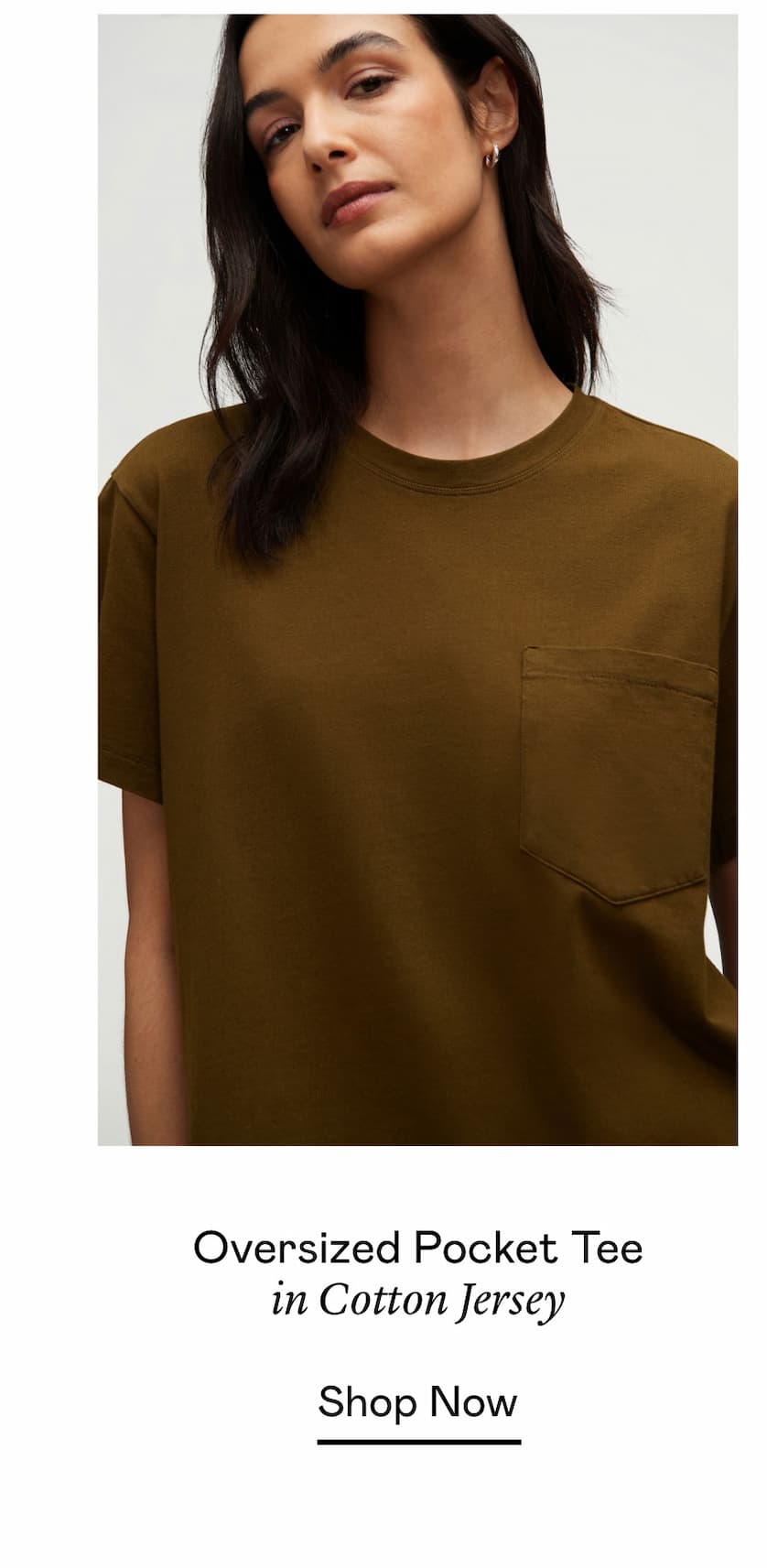 Oversized Pocket Tee in Cotton Jersey