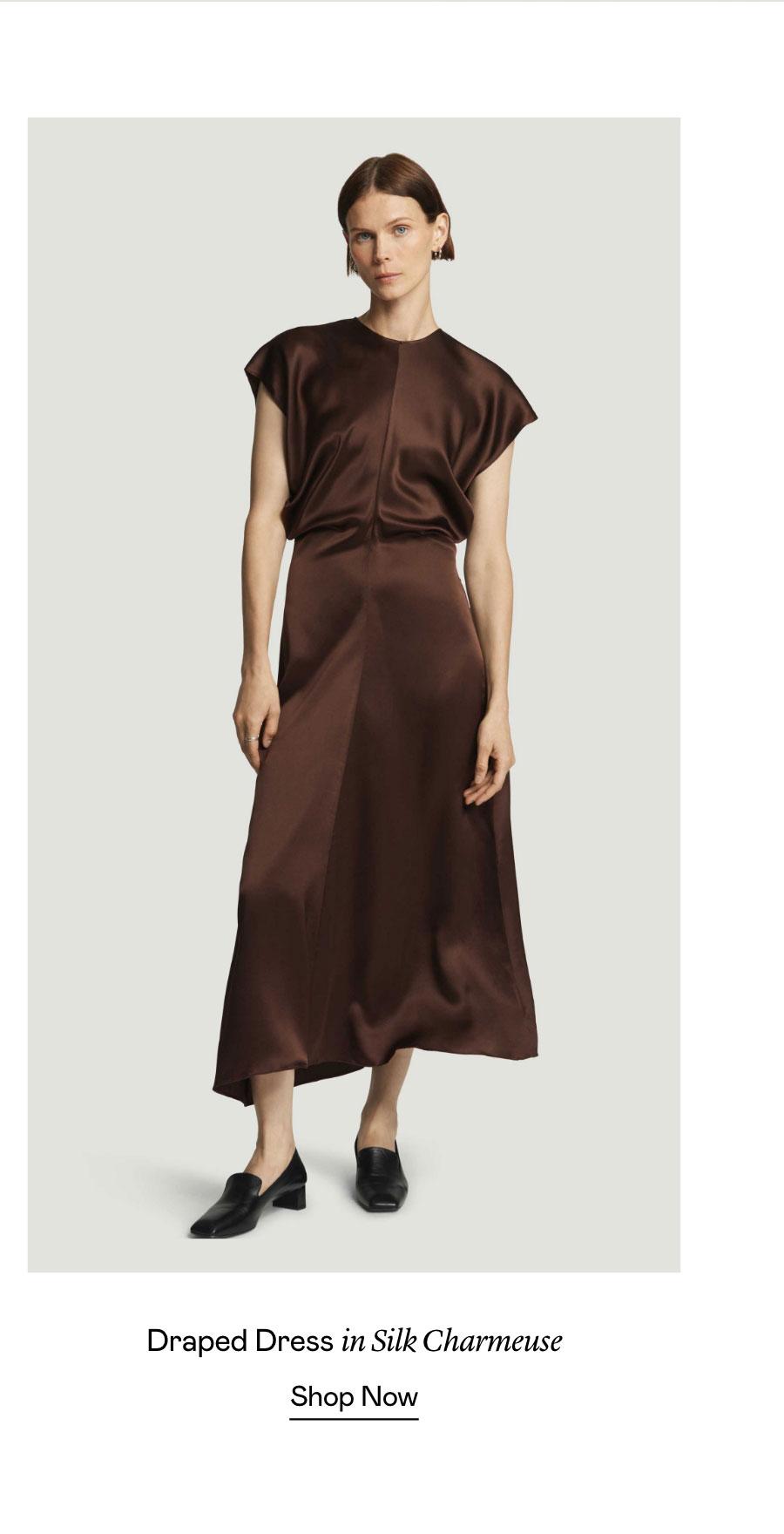 Draped Dress in Silk Charmeuse