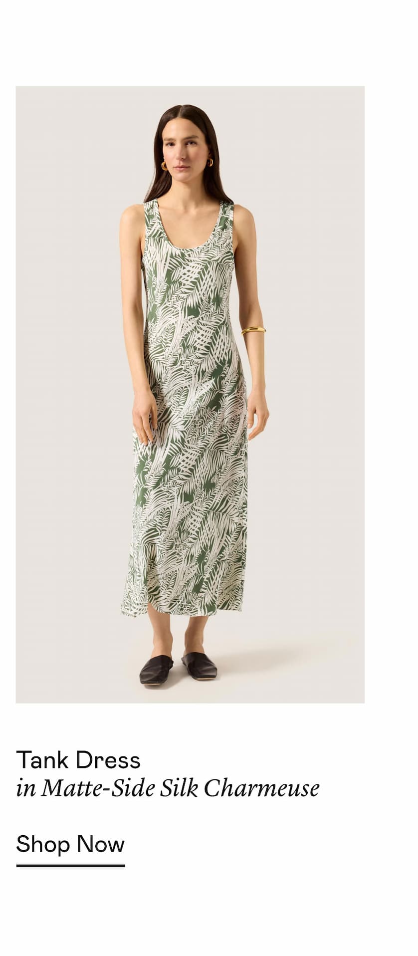 Tank Dress in Matte-Side Silk Charmeuse