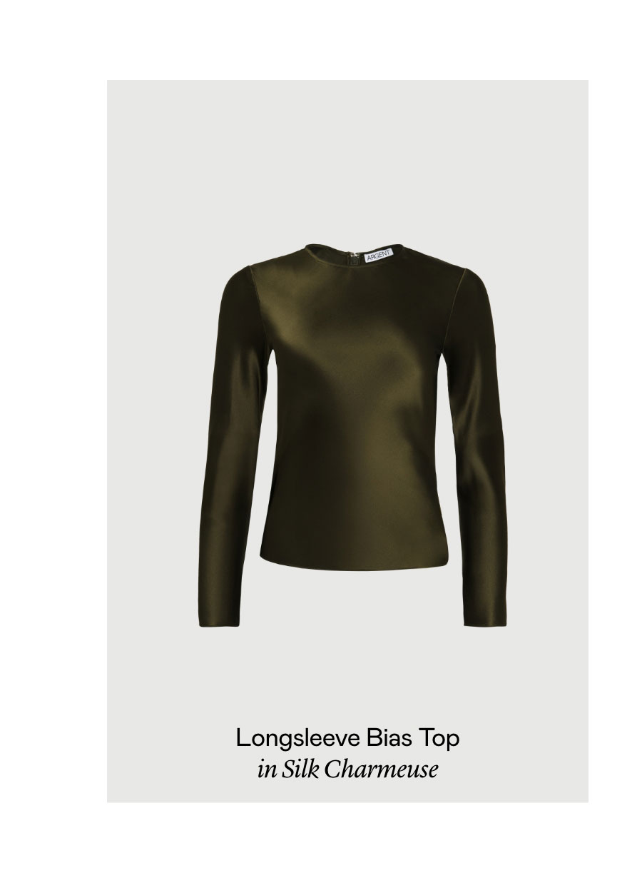 Longsleeve Bias Top in Silk Charmeuse Longsleeve Bias Top in Silk Charmeuse