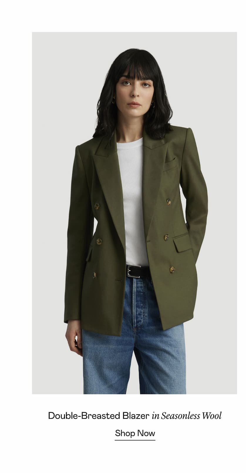 Double-Breasted Blazer in Seasonless Wool