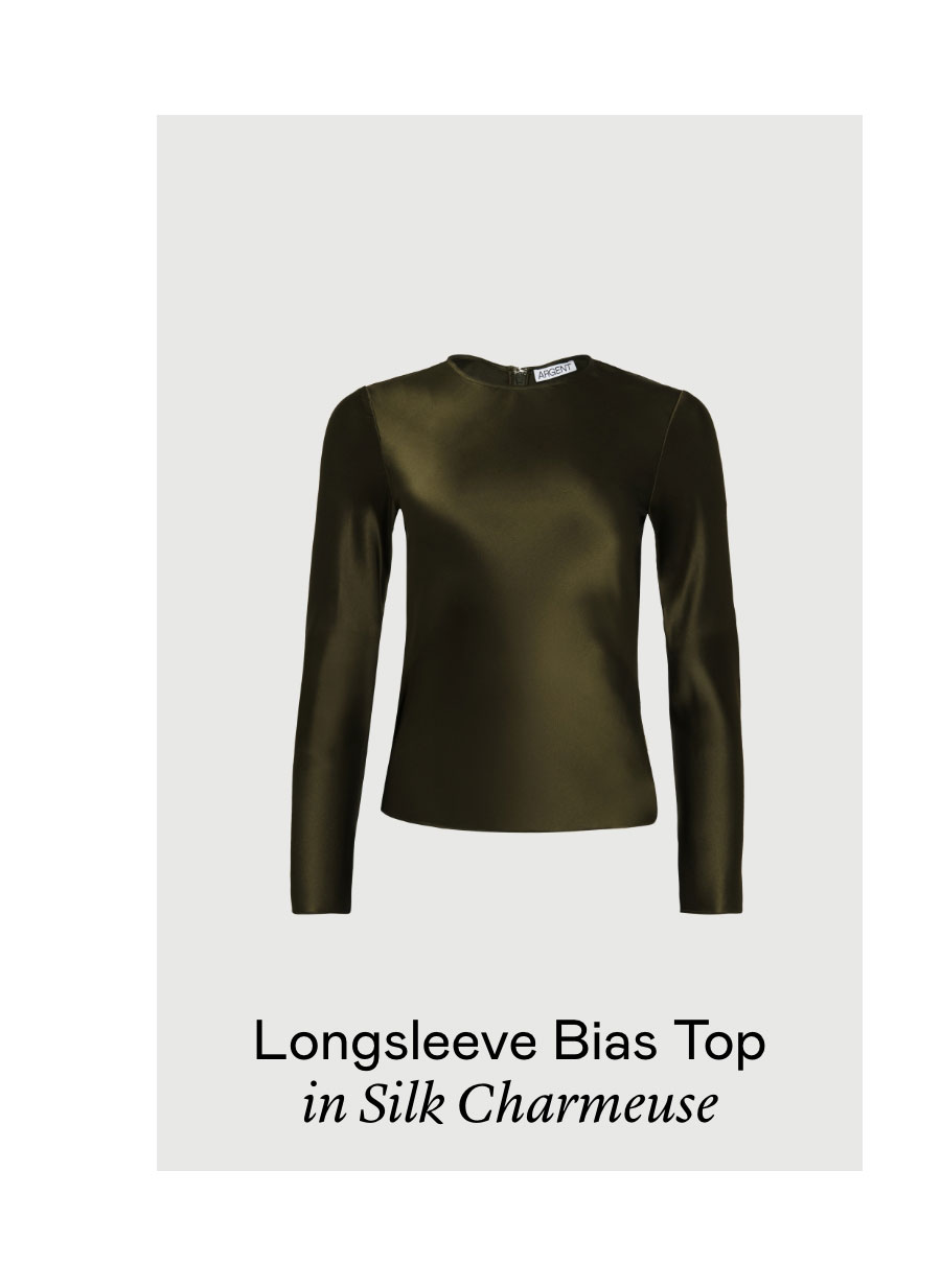 Longsleeve Bias Top in Silk Charmeuse Longsleeve Bias Top in Silk Charmeuse