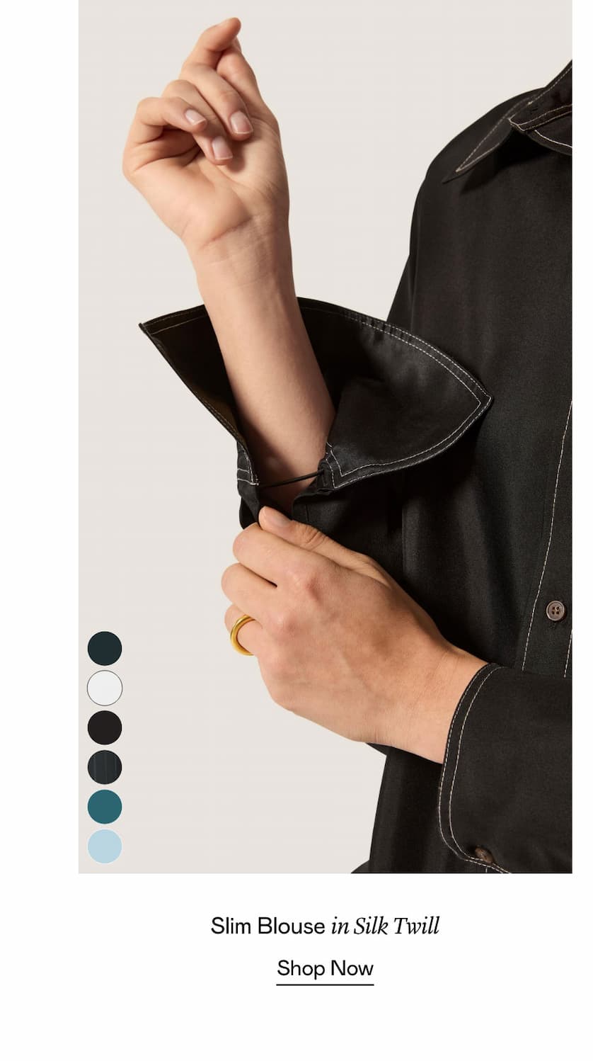 Slim Blouse in Silk Twill