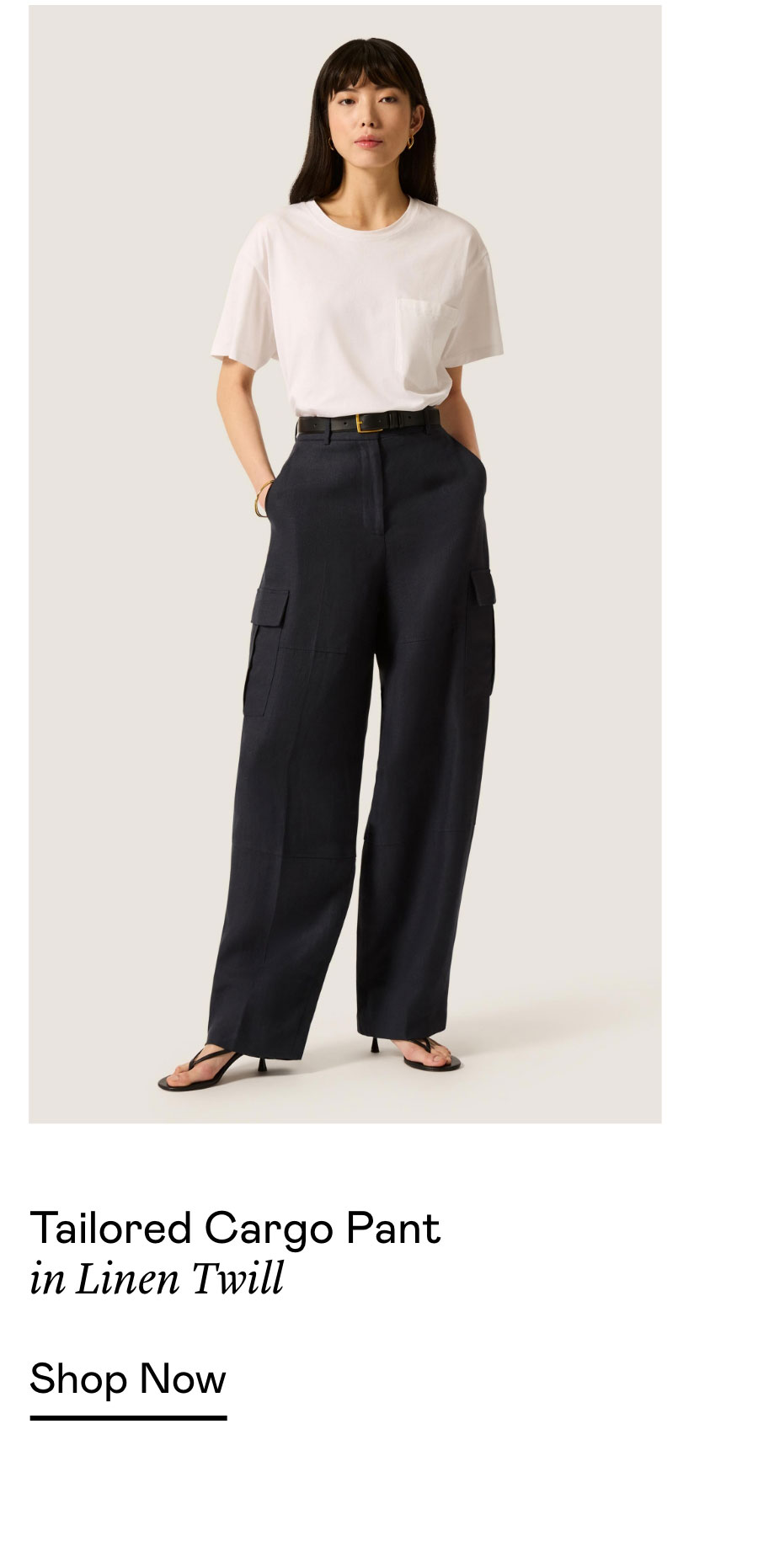 Tailored Cargo Pant in Linen Twill Tailored Cargo Pant in Linen Twill