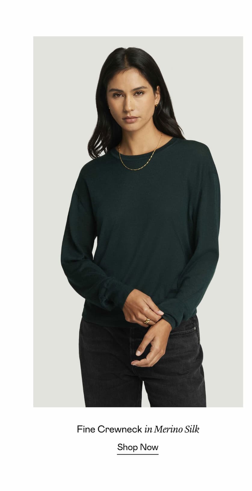 Fine Crewneck in Merino Silk