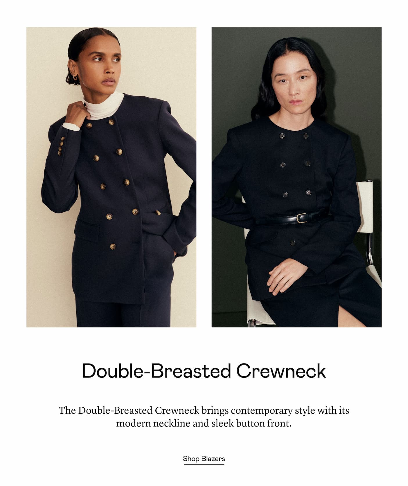 Double-Breasted Crewneck Double-Breasted Crewneck