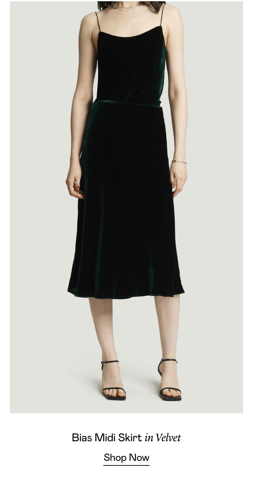 Bias Midi Skirt in Velvet