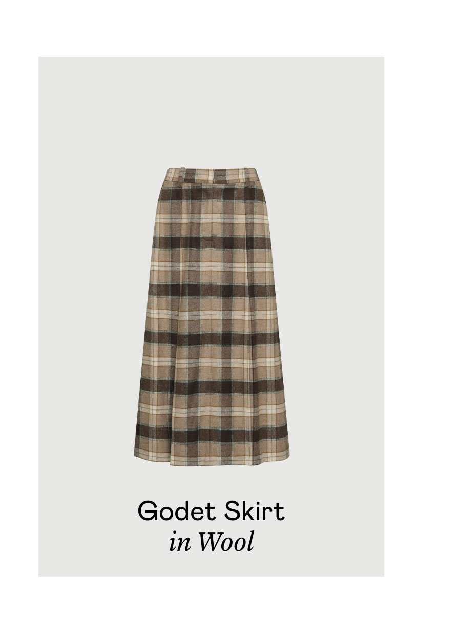 Godet Skirt in Wool Godet Skirt in Wool