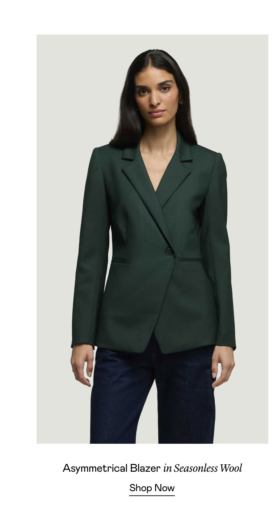 Asymmetrical Blazer in Seasonless Wool Asymmetrical Blazer in Seasonless Wool
