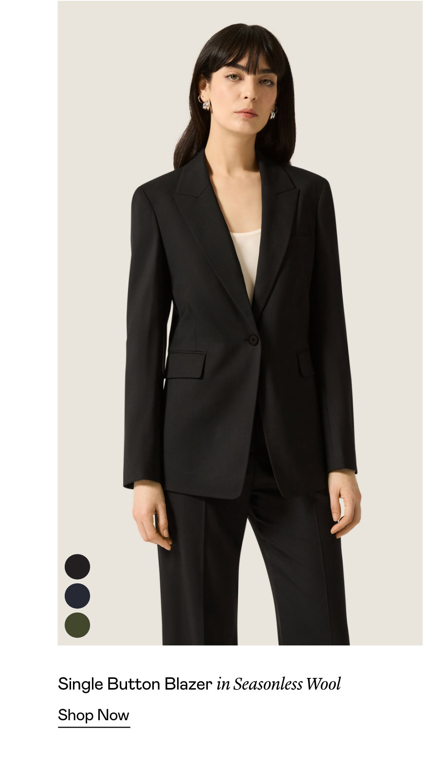 Single Button Blazer in Seasonless Wool