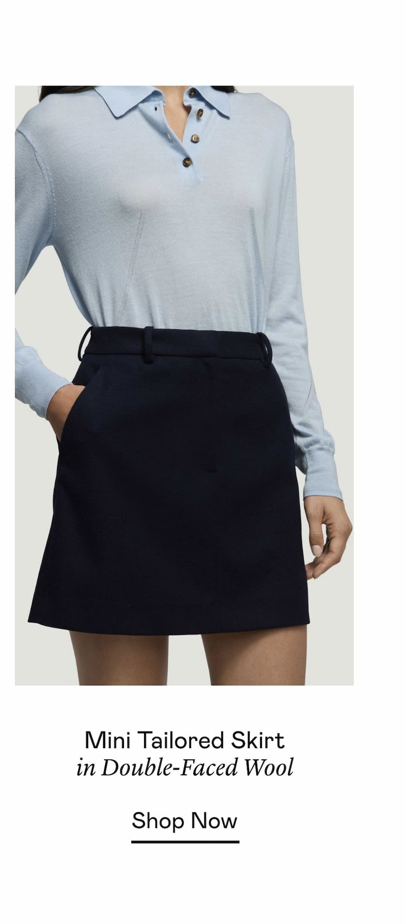 Mini Tailored Skirt in Double-Faced Wool Mini Tailored Skirt in Double-Faced Wool