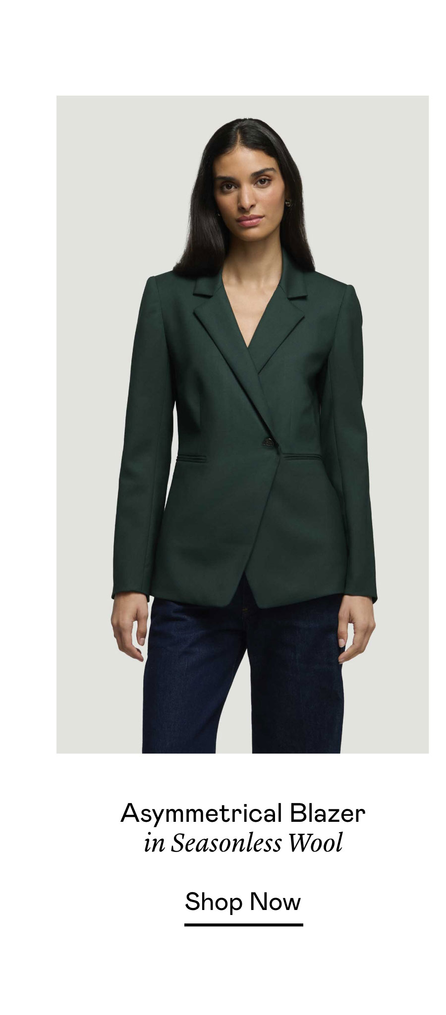 Asymmetrical Blazer in Seasonless Wool Asymmetrical Blazer in Seasonless Wool