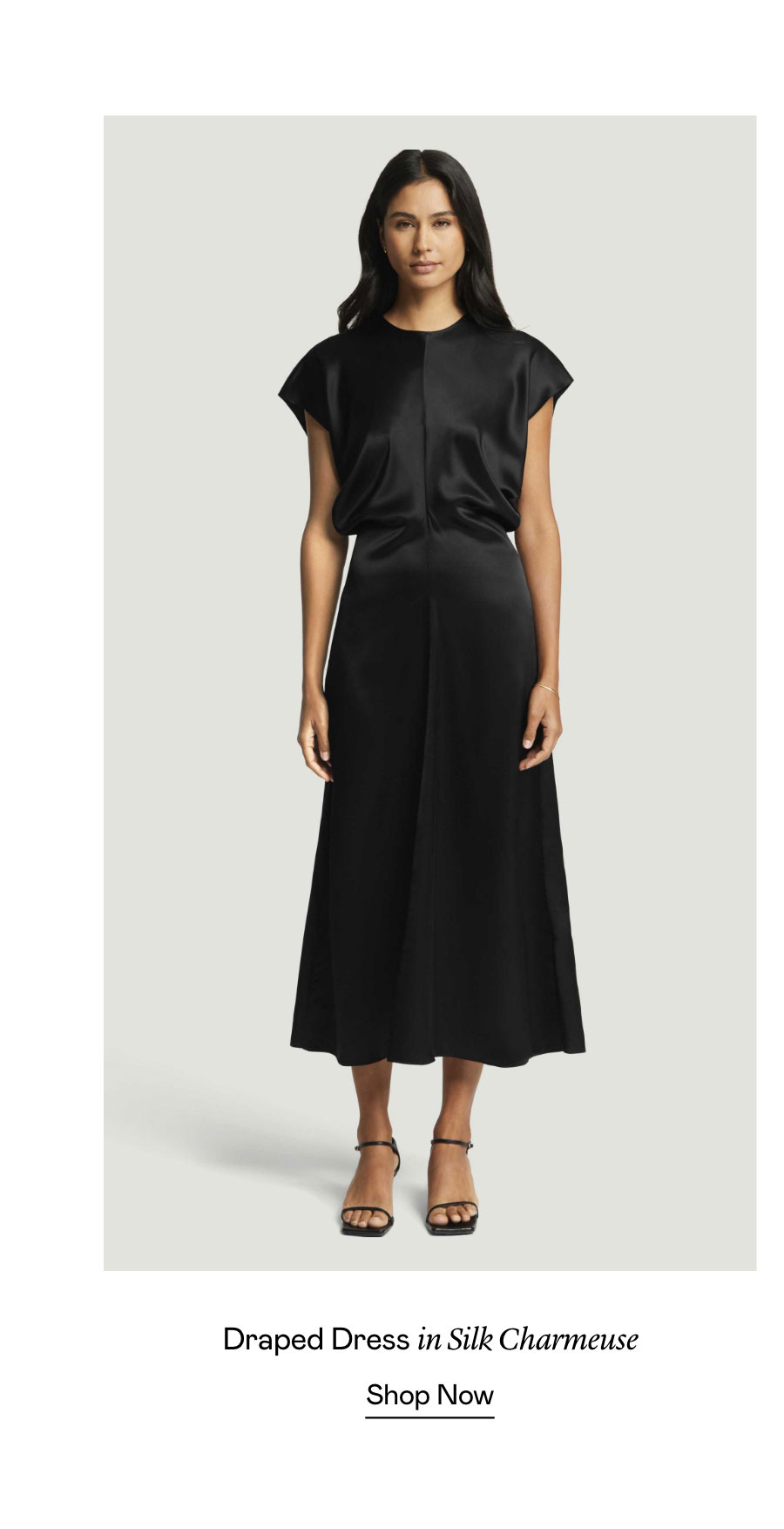 Draped Dress in Silk Charmeuse