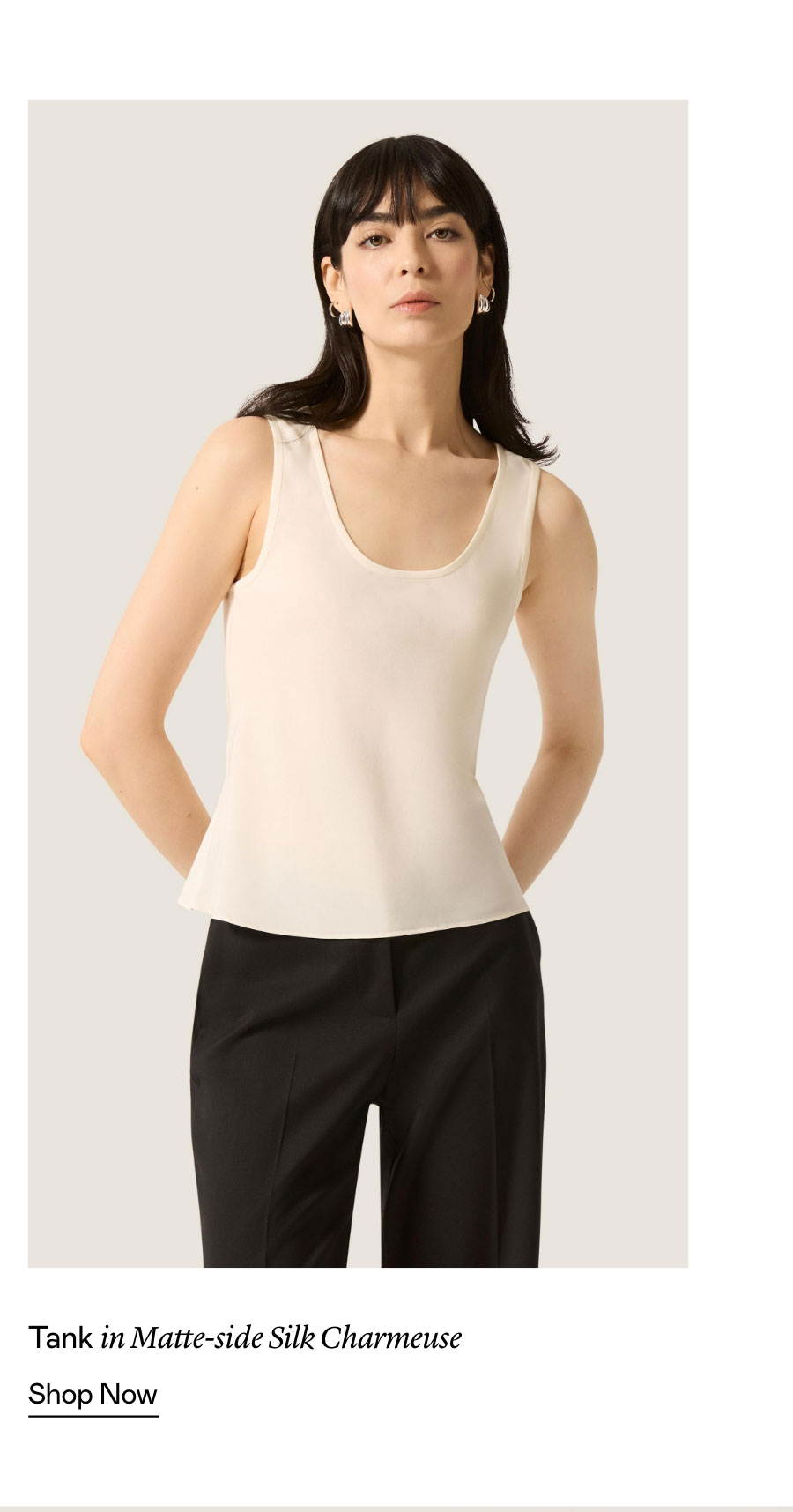 Tank in Matte-side Silk Charmeuse
