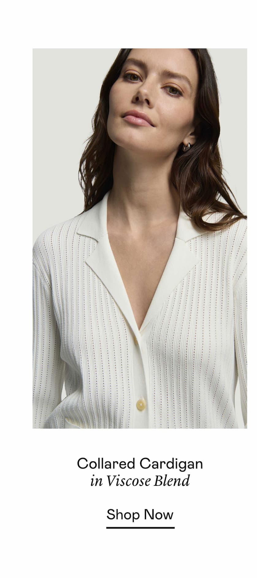 Collared Cardigan in Viscose Blend Collared Cardigan in Viscose Blend