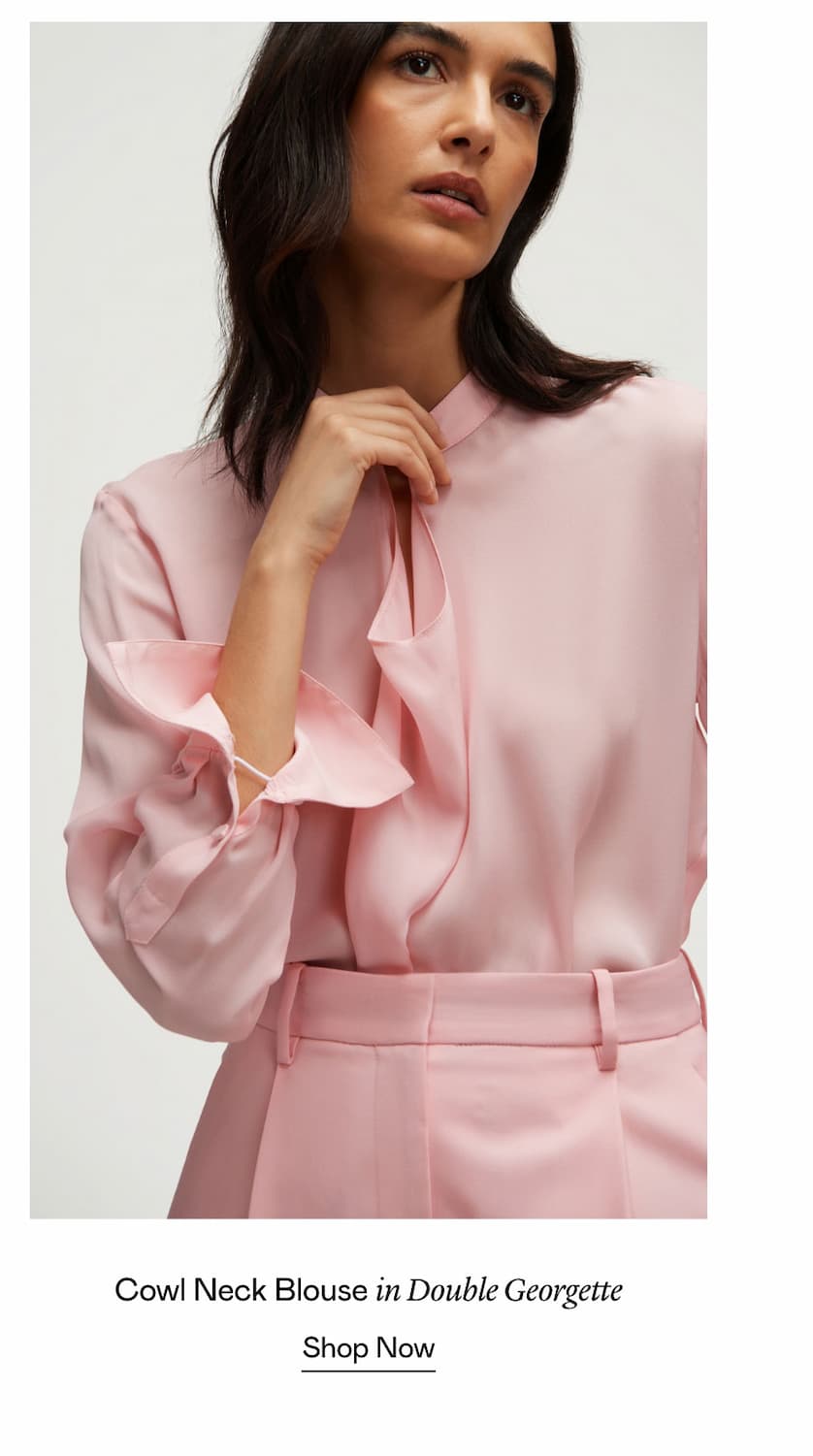 Cowl Neck Blouse in Double Georgette