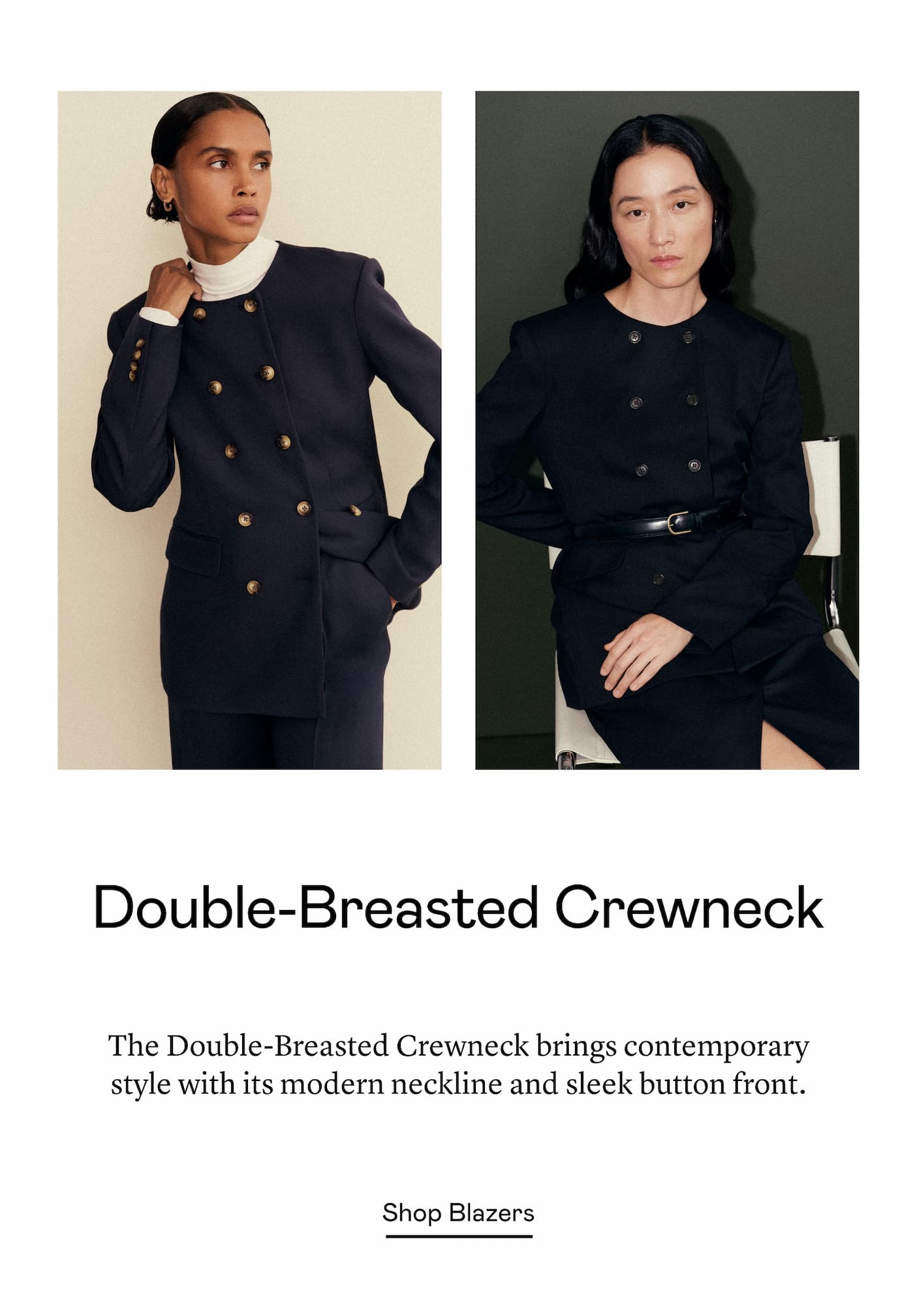 Double-Breasted Crewneck Double-Breasted Crewneck