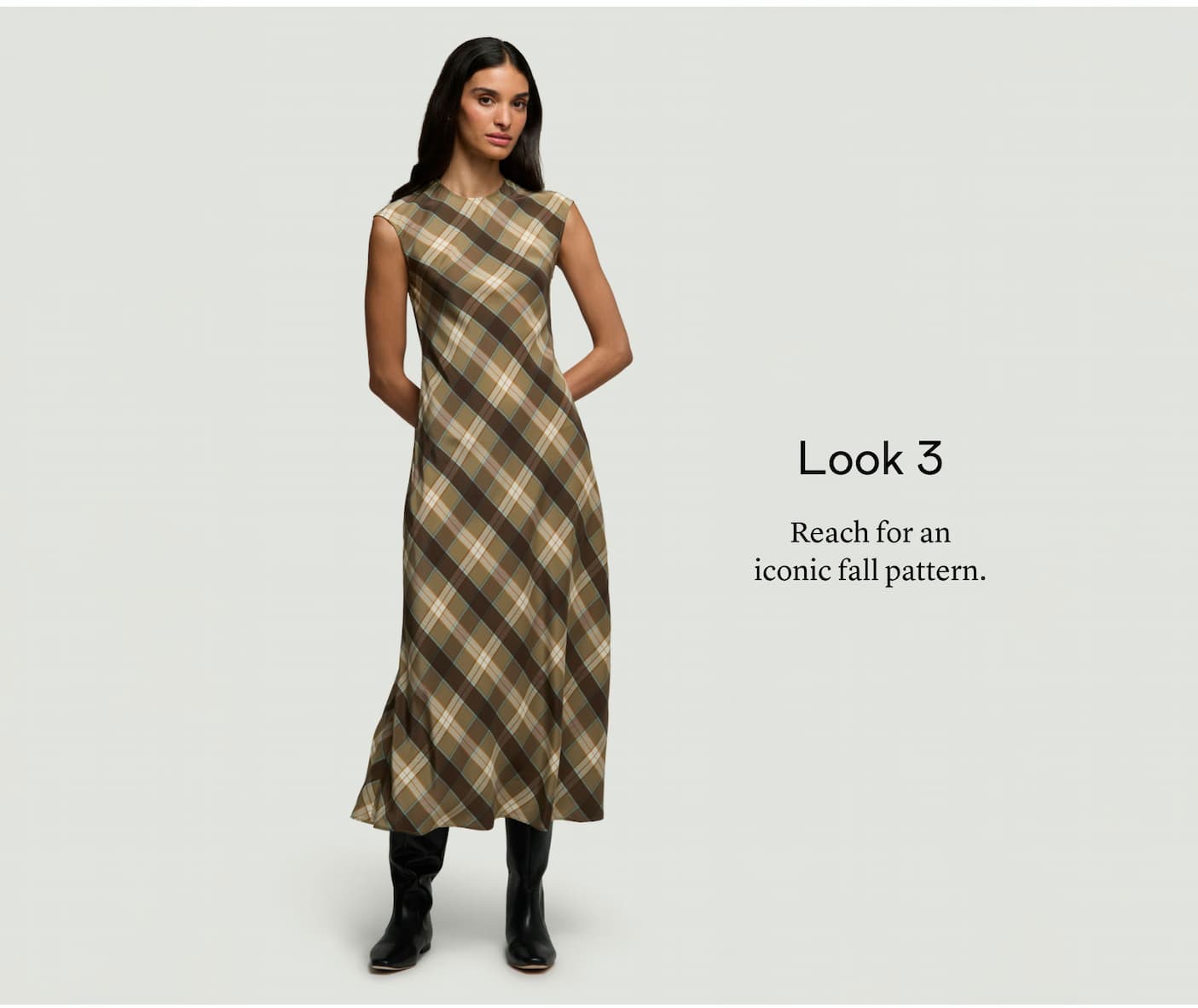 Look 3: Reach for an iconic fall pattern. Look 3: Reach for an iconic fall pattern.